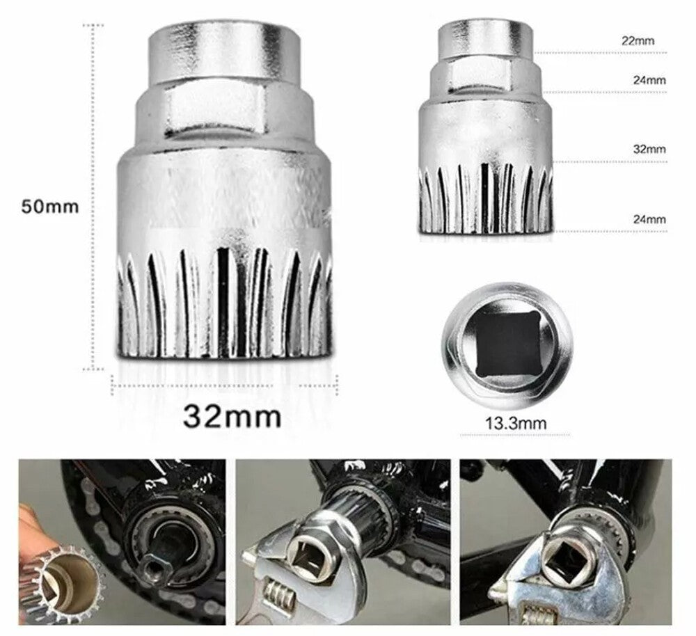 Bike Repair Tool Kit 9 Pieces with Chain Breaker & Cassette Remover