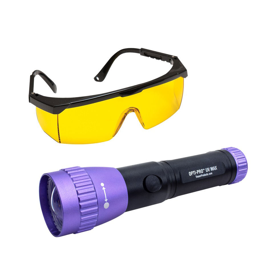 UV Leak Detection Flashlight with Adjustable Focus 30ft Range