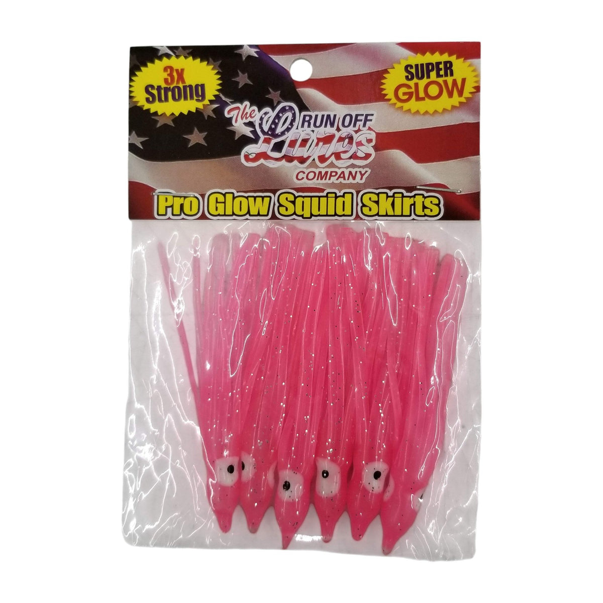 Glow Squid Skirts for Fishing - 3 Inch, 6 Pack, Saltwater Ready