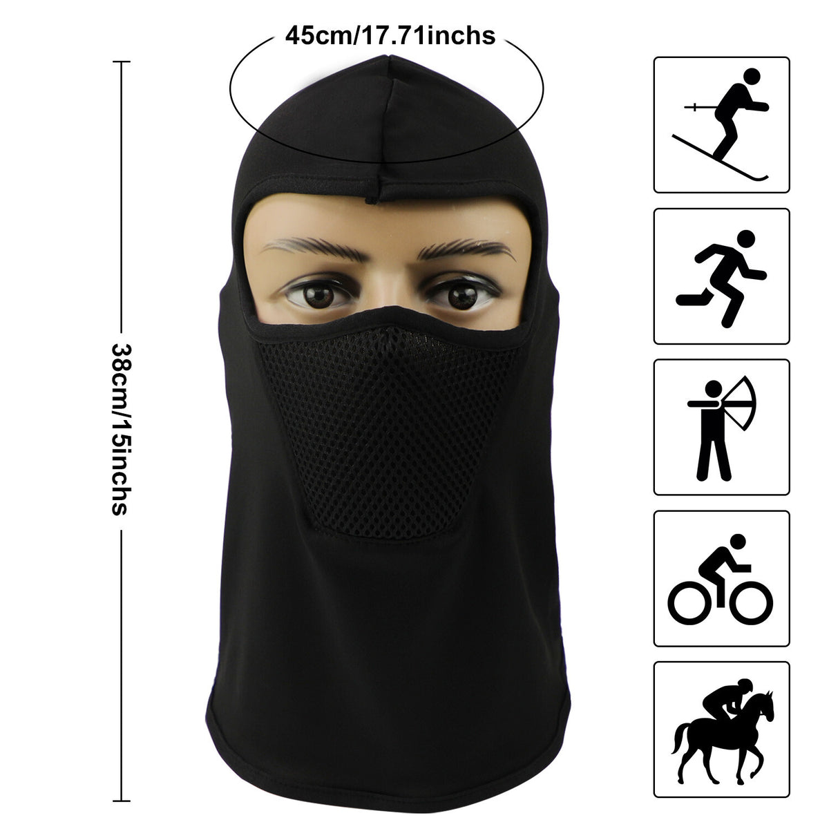 Full Face Balaclava Mask for Cycling Skiing Outdoor Winter Activities Windproof