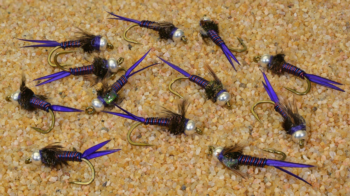 Fly Fishing Bead Head Copper John Nymphs - Assorted Sizes, Durable Mustad Hooks