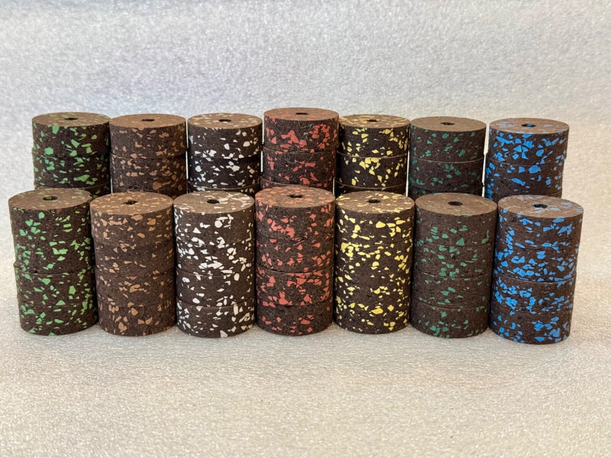 Cork Burnt Burl Rings Assortment - 70 High-Quality Craft Rings, 1 1/4"