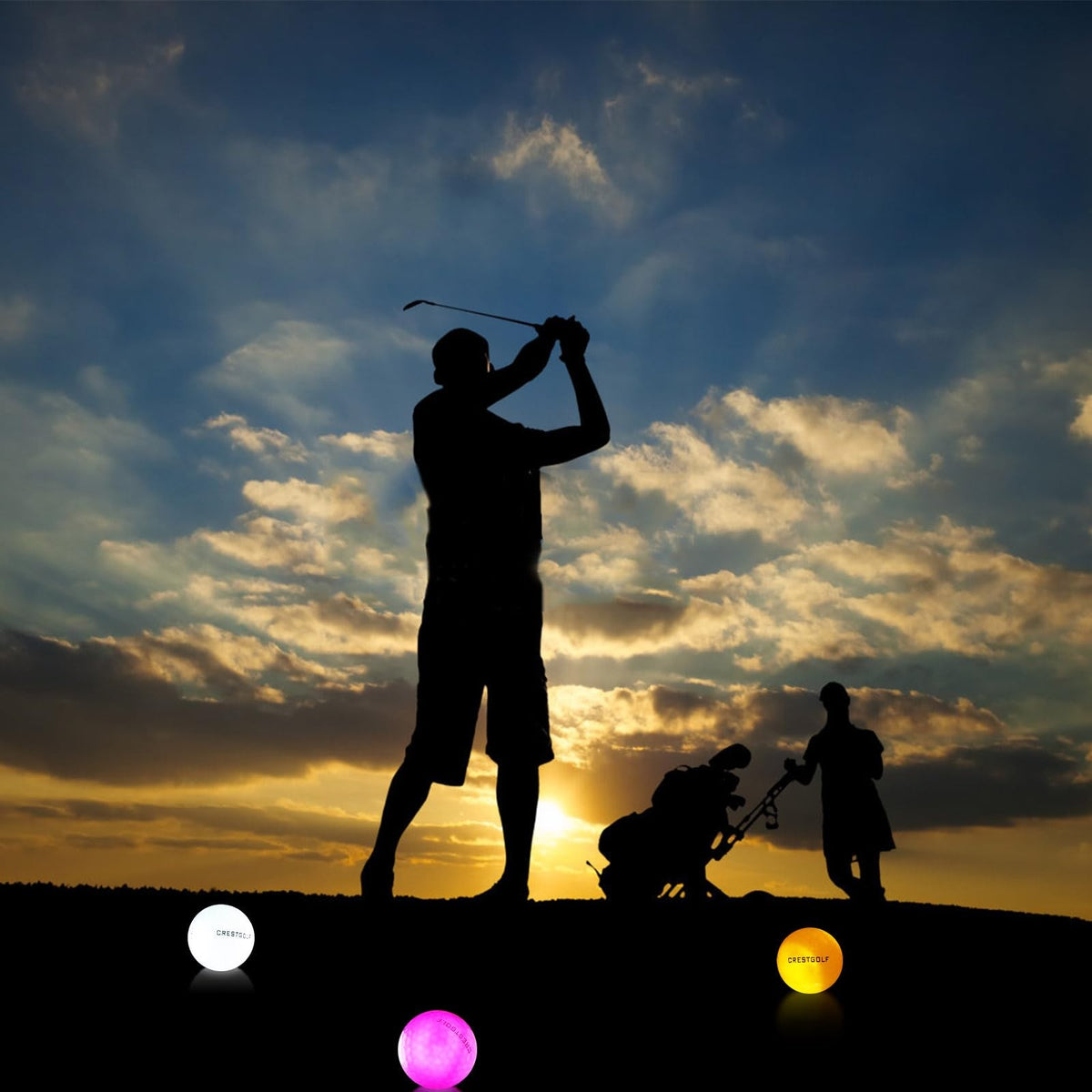 Glow in the Dark Golf Balls with Glow Tees - 3 Bright Color Set for Night Golf