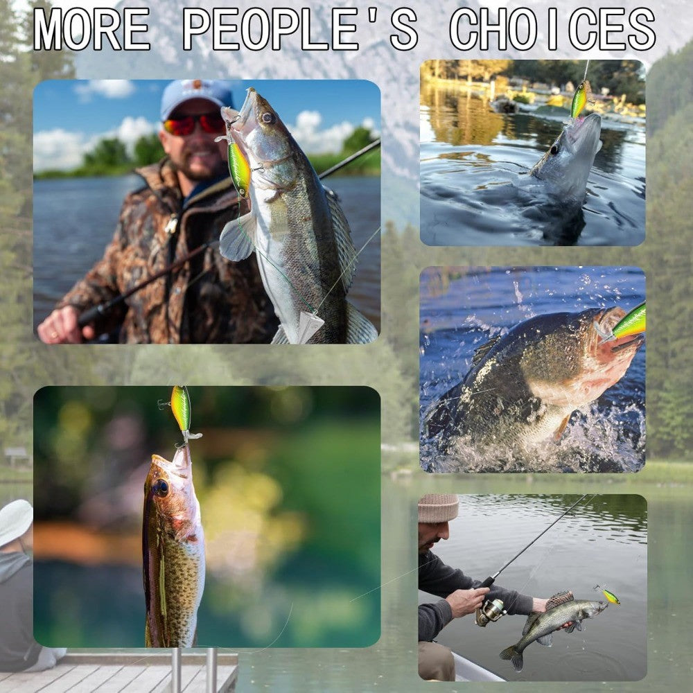 10pcs Floating Water Bass Fishing Lures Topwater Baits