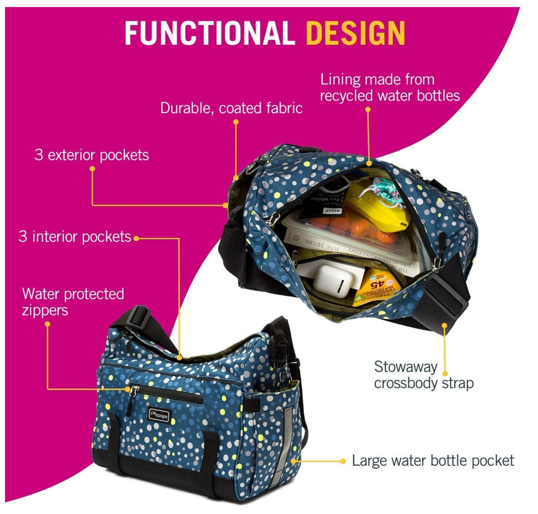 Waterproof Bike Trunk Bag with Crossbody Strap - Rear Rack Cargo Bag 11.5L