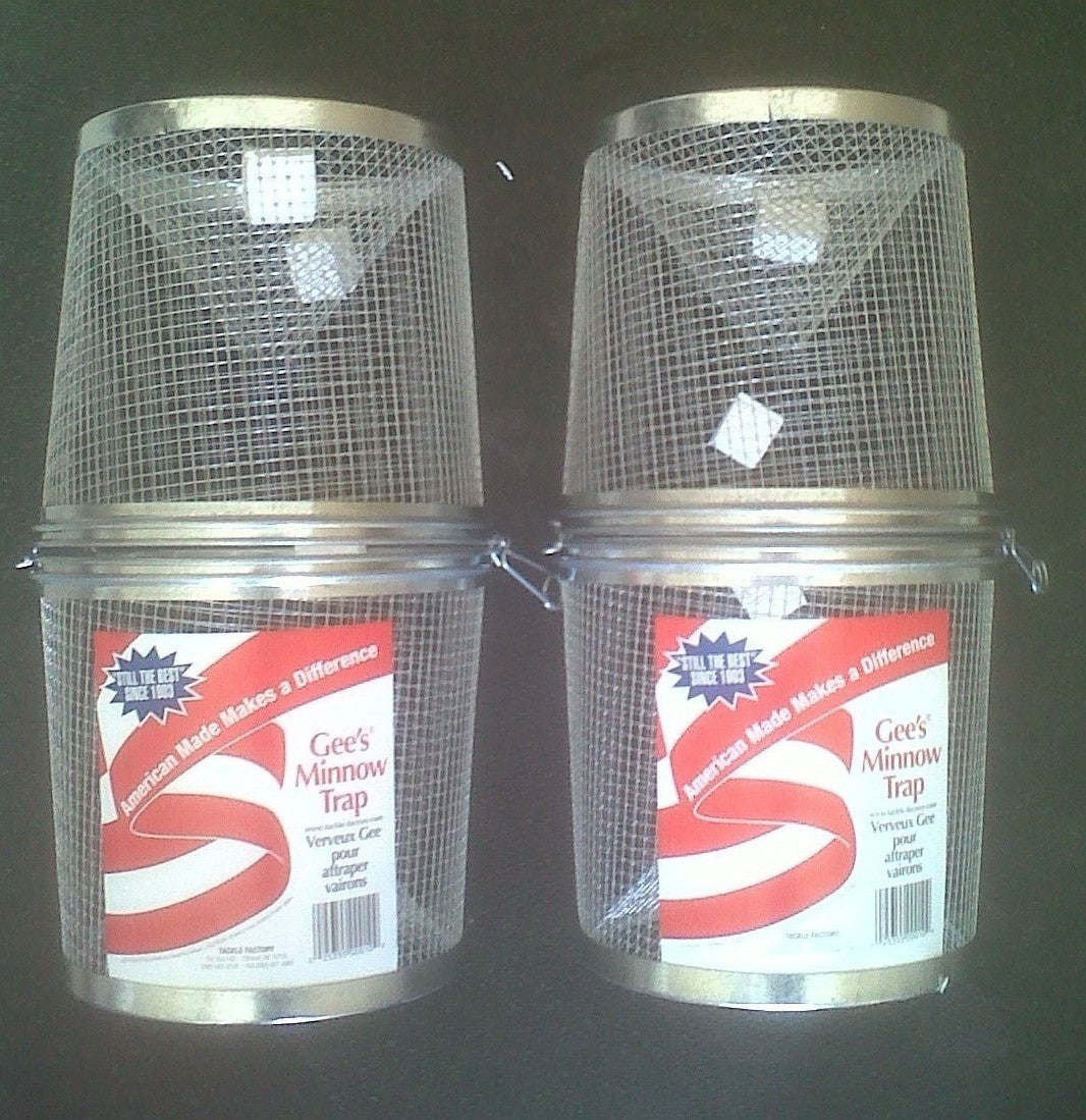 Galvanized Minnow Bait Fish Traps for Freshwater Saltwater Fishing - Pack of 2