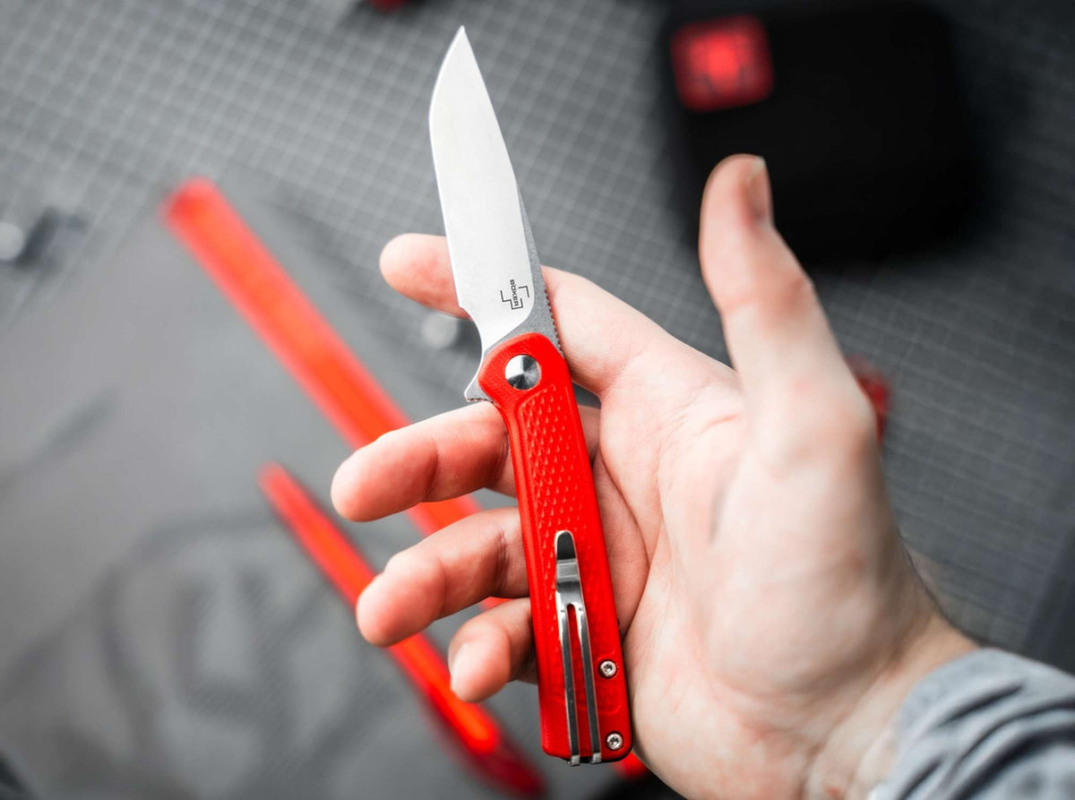 Red Folding Pocket Knife with 2.91" Blade - Boker Plus Fire Ant