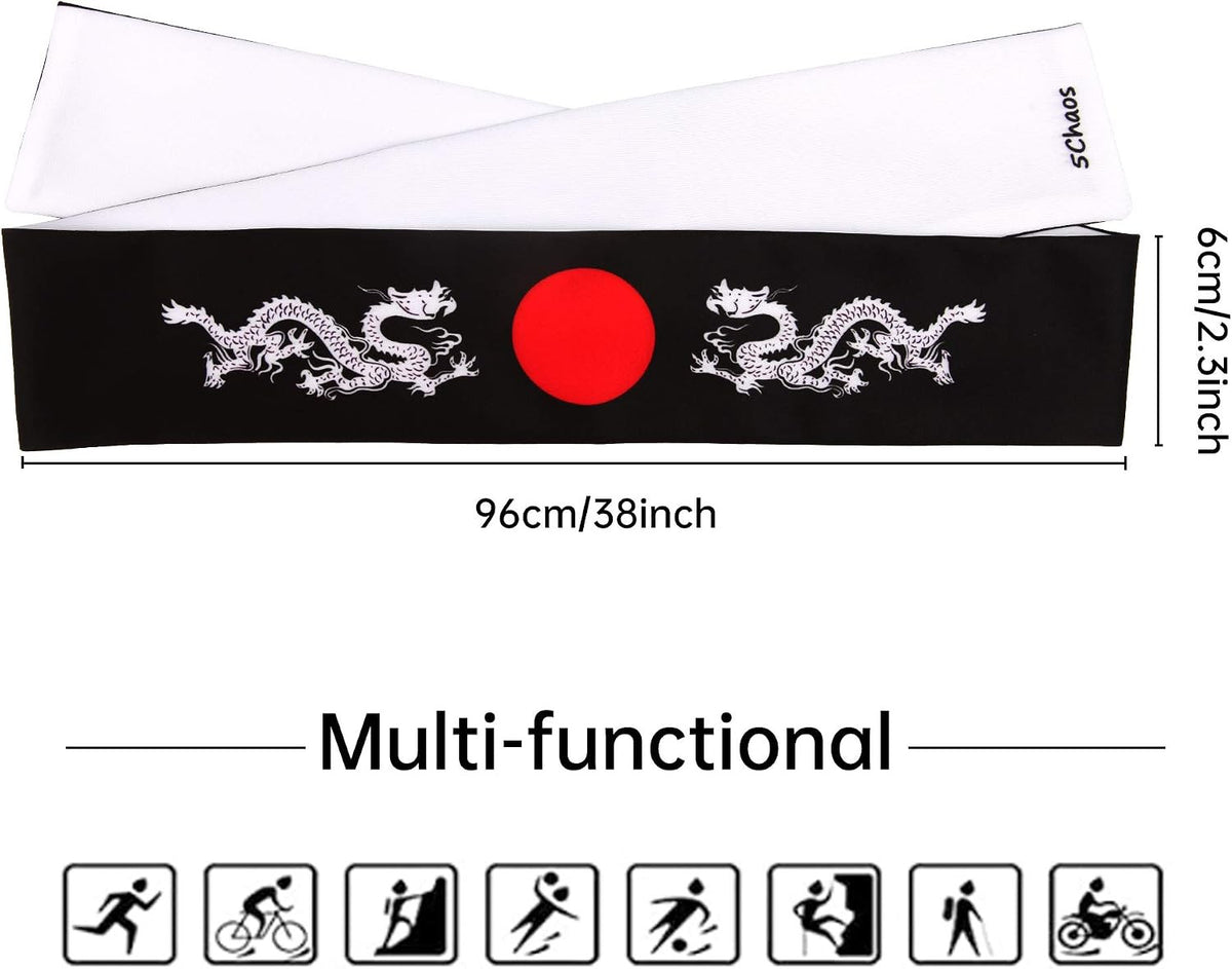 Reversible Warrior Headband – Bushido Hachimaki for Karate, Halloween, Sushi