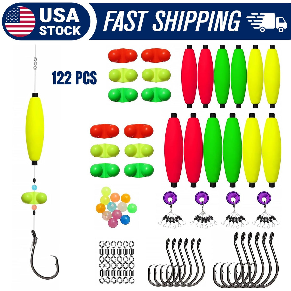 Catfish Tackle Kit - 99 or 122 Pieces for Rig Building and Fishing
