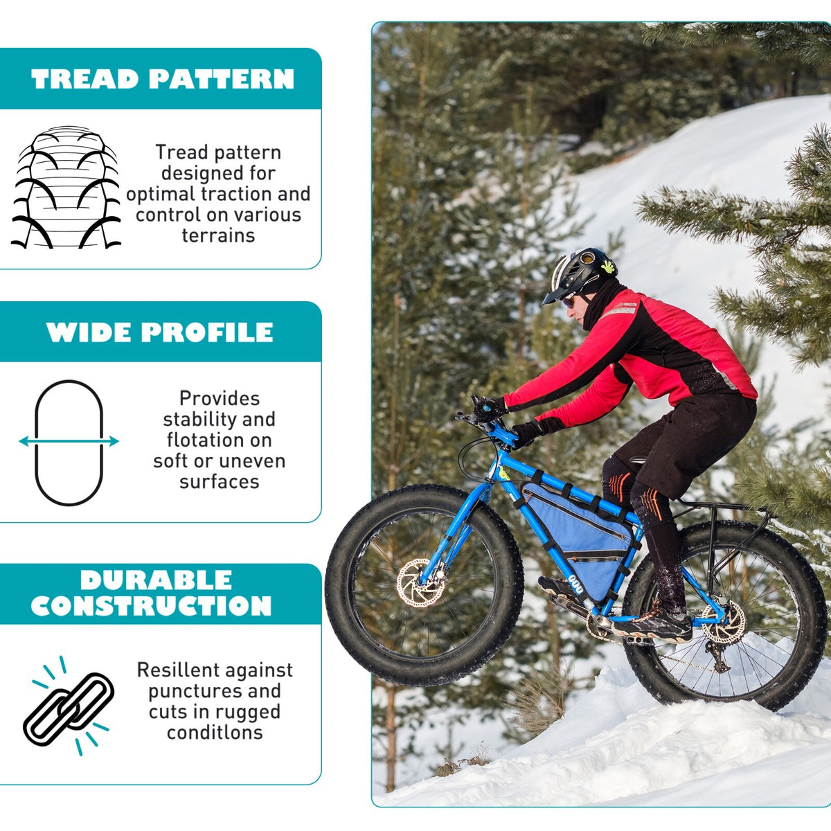 20x4 Inch Fat Bike Tire 2 Pack - E-Bike & Mountain Bike Replacement