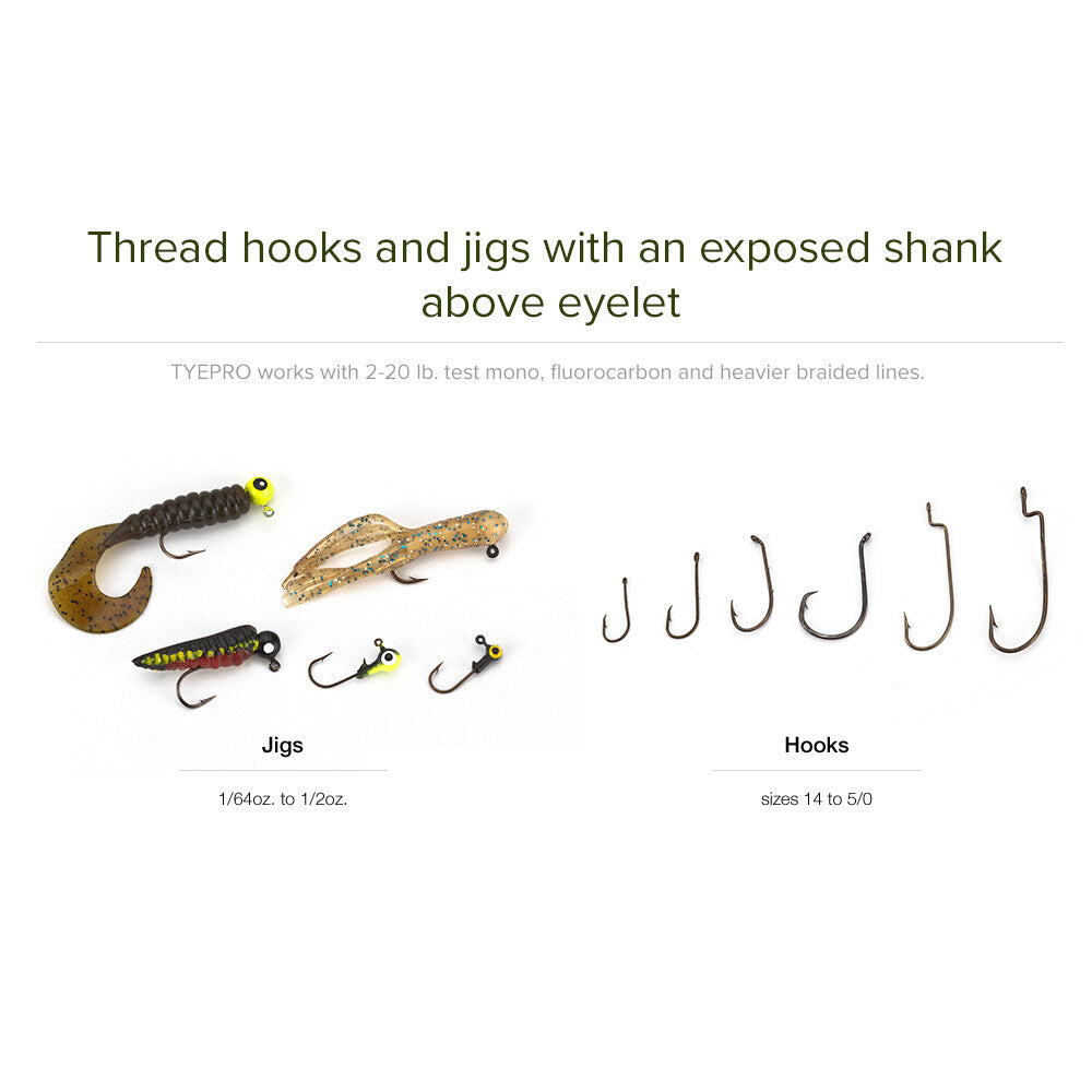 Fishing Knot Tying Tool with Line Clips and Lanyard - Hook & Jig Threader
