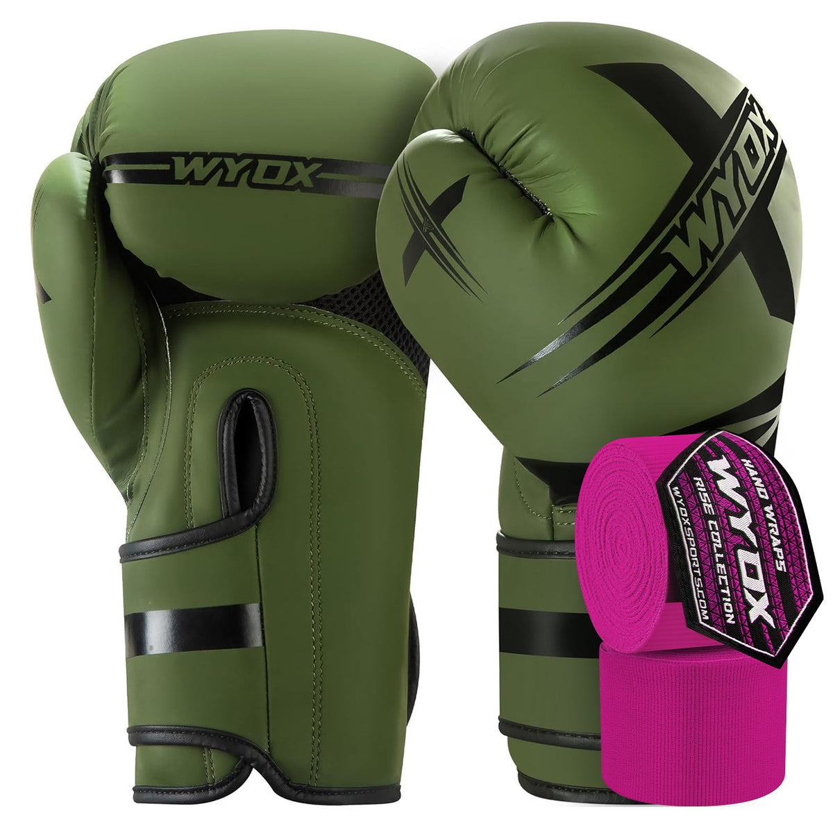 Boxing Hand Wraps 180 Inch & Boxing Gloves for Men Women Muay Thai Training