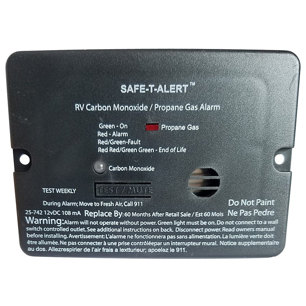 Combo Carbon Monoxide & Propane RV Alarm - Surface Mount, Mini Black