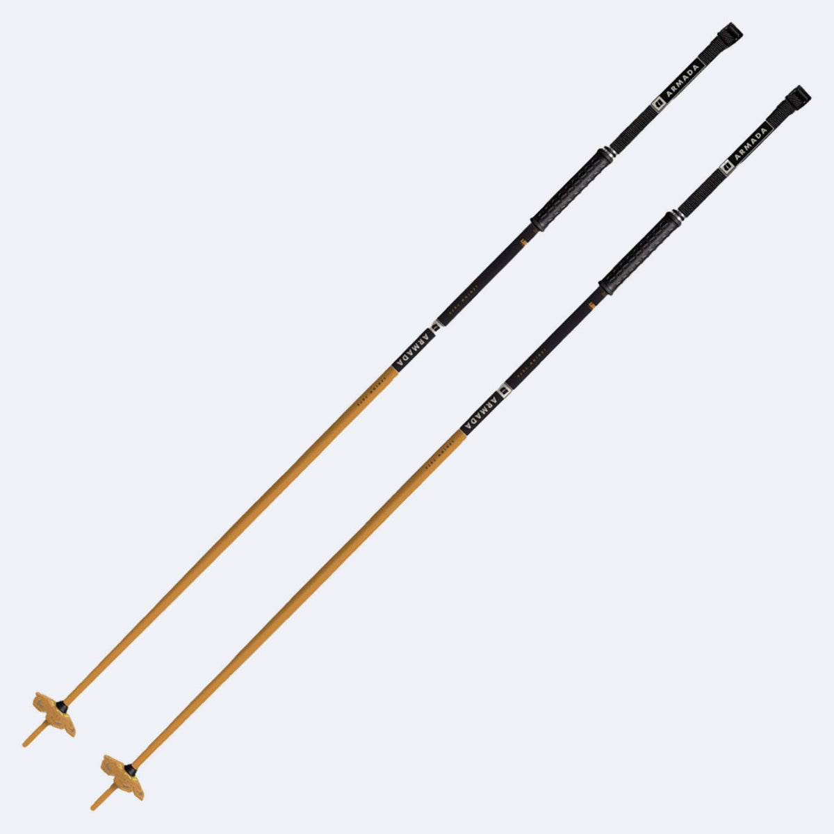 All-Mountain Ski Poles - Light Aluminum Shaft, Rubber Cork Grips & Powder Basket