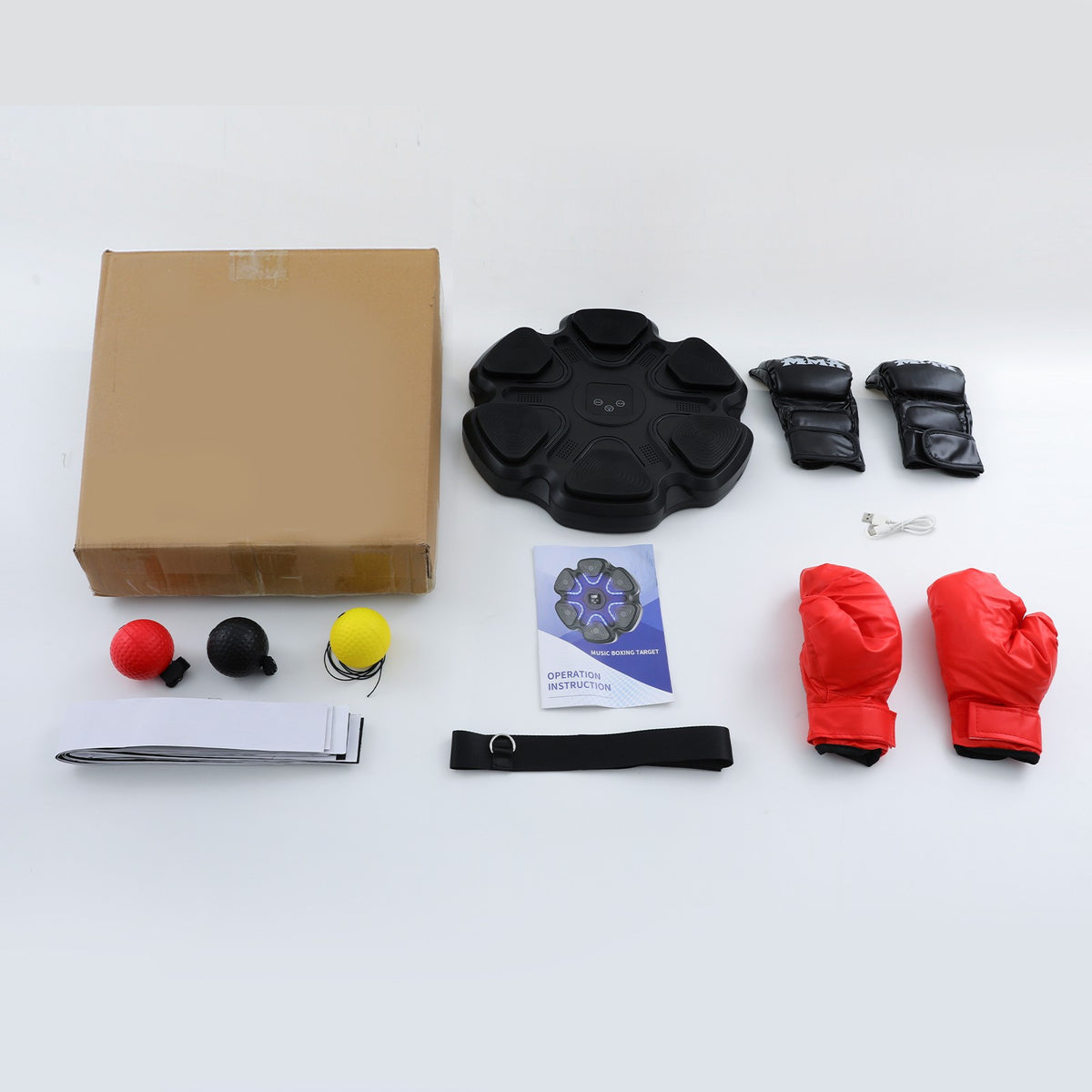 Wall-Mounted Bluetooth Boxing Trainer with Music and Adjustable Speed for Kids and Adults