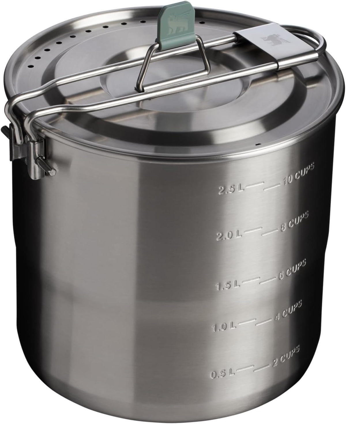 3 Qt Stainless Steel Locking Pot with Lid and Strainer for Cooking