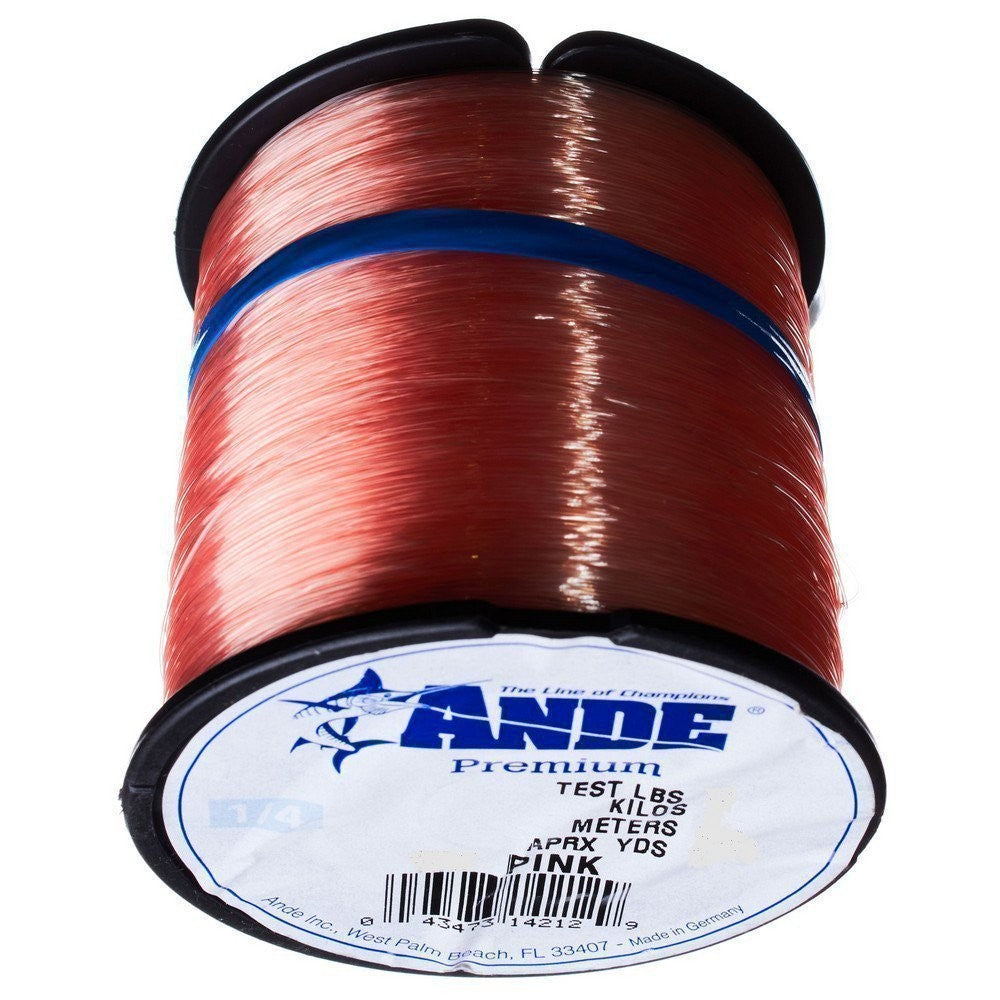 Premium Monofilament Fishing Line Spool - Pink, Size 1/4, Heavy-Duty Tackle