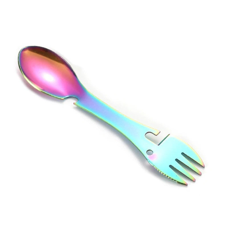 5-in-1 Camping Spork Set - Stainless Steel Multi-Functional Outdoor Utensils