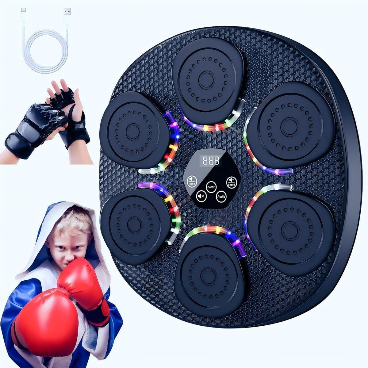 Kids Boxing Machine with Music Light Effects - Fitness & Training Equipment