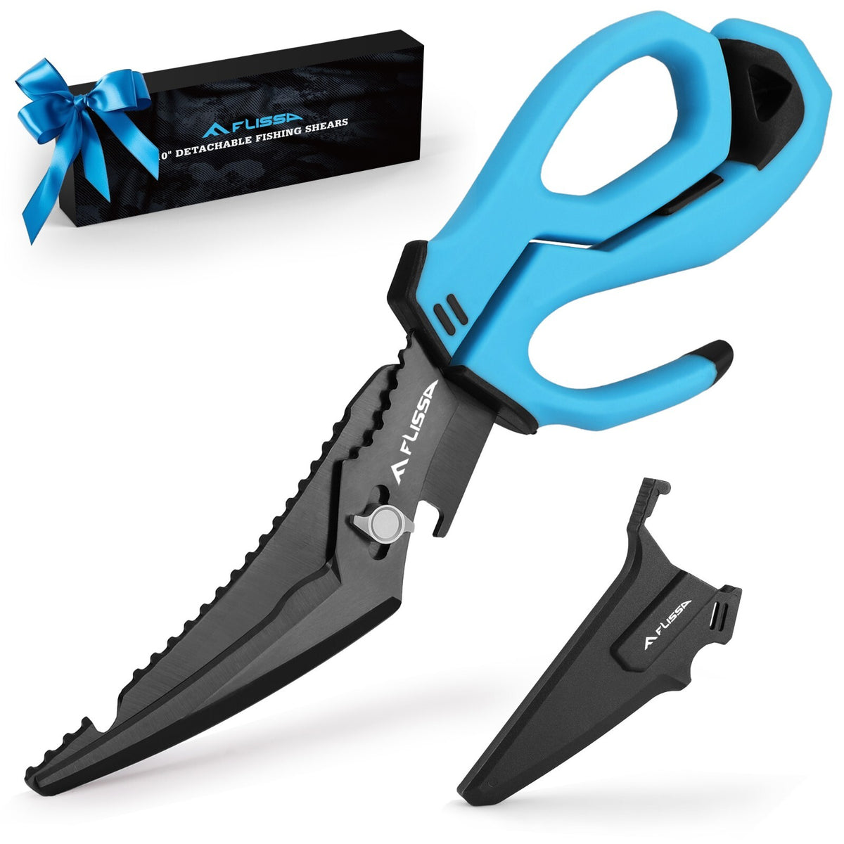 10-Inch Stainless Steel Detachable Fishing Scissors with Fish Scaler & Multi-Tool
