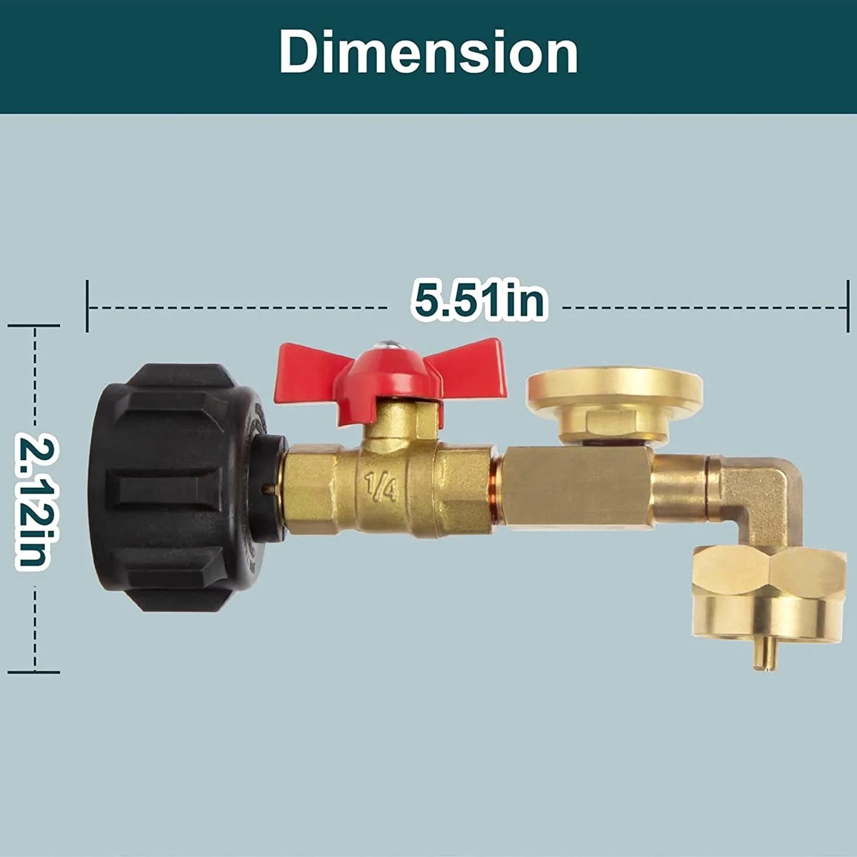 Propane Refill Adapter with Valve and Pressure Gauge for 1-20 lb Tanks