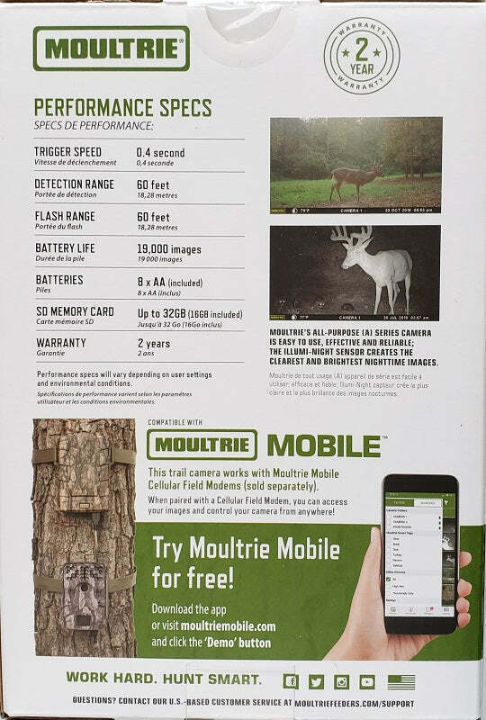 Moultrie A-900 30MP Trail Camera with HD Video, SD Card & Batteries