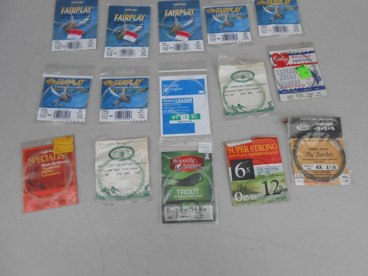 Pack of 21 Tapered Nylon Leaders for Fly Fishing - Low Visibility, High Performance