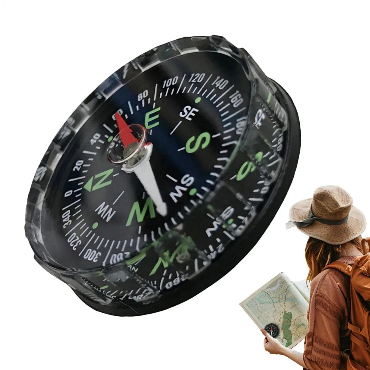 Waterproof Hiking Compass Multifunctional Navigation Tool for Camping and Survival