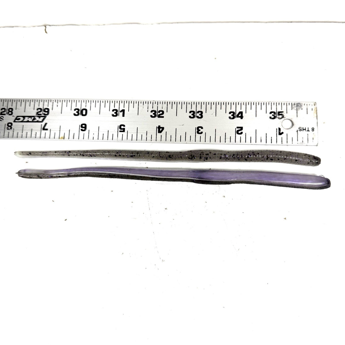 15 Hand Poured 7.5-Inch Purple Ghost Soft Plastic Worms for Fishing