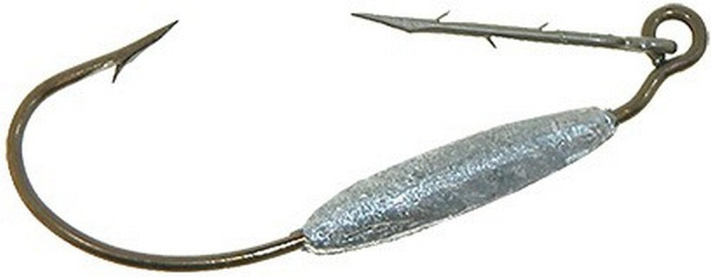 Weighted Keeper Hooks for Soft Plastics Fishing Lures - Unpainted 4 Pack
