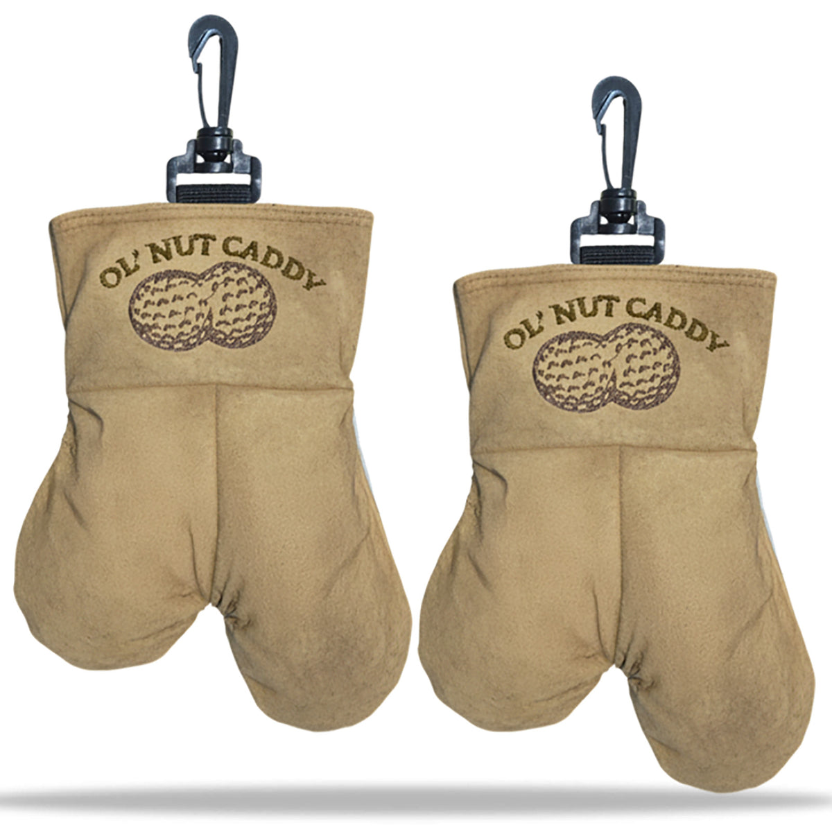 Golf Ball & Tee Pouch Set with Clip - Fun Nut Caddy for Men - All Variants
