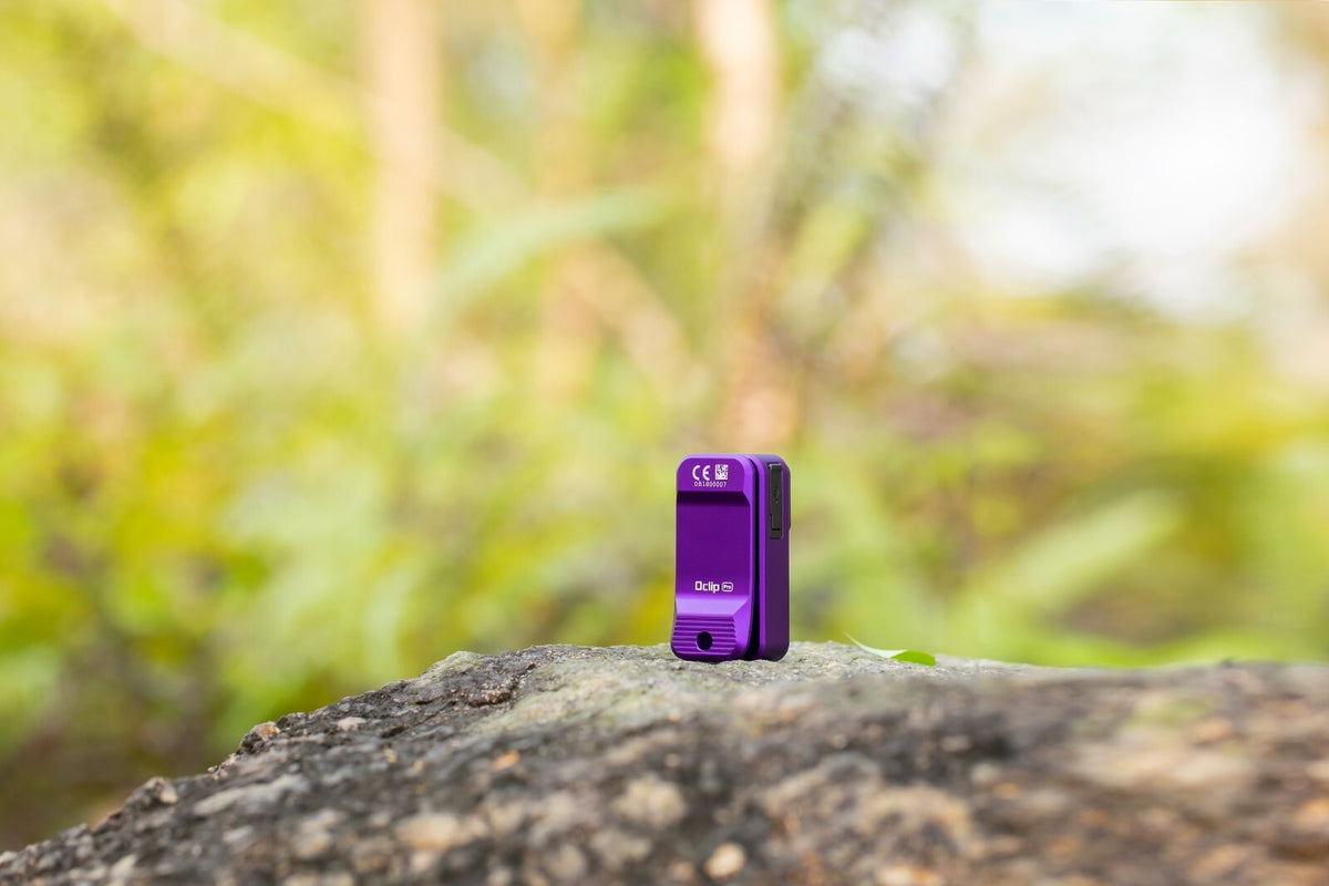 Olight Clip Pro Purple Clip-On Flashlight with Floodlight and Red Light - 500 Lumens