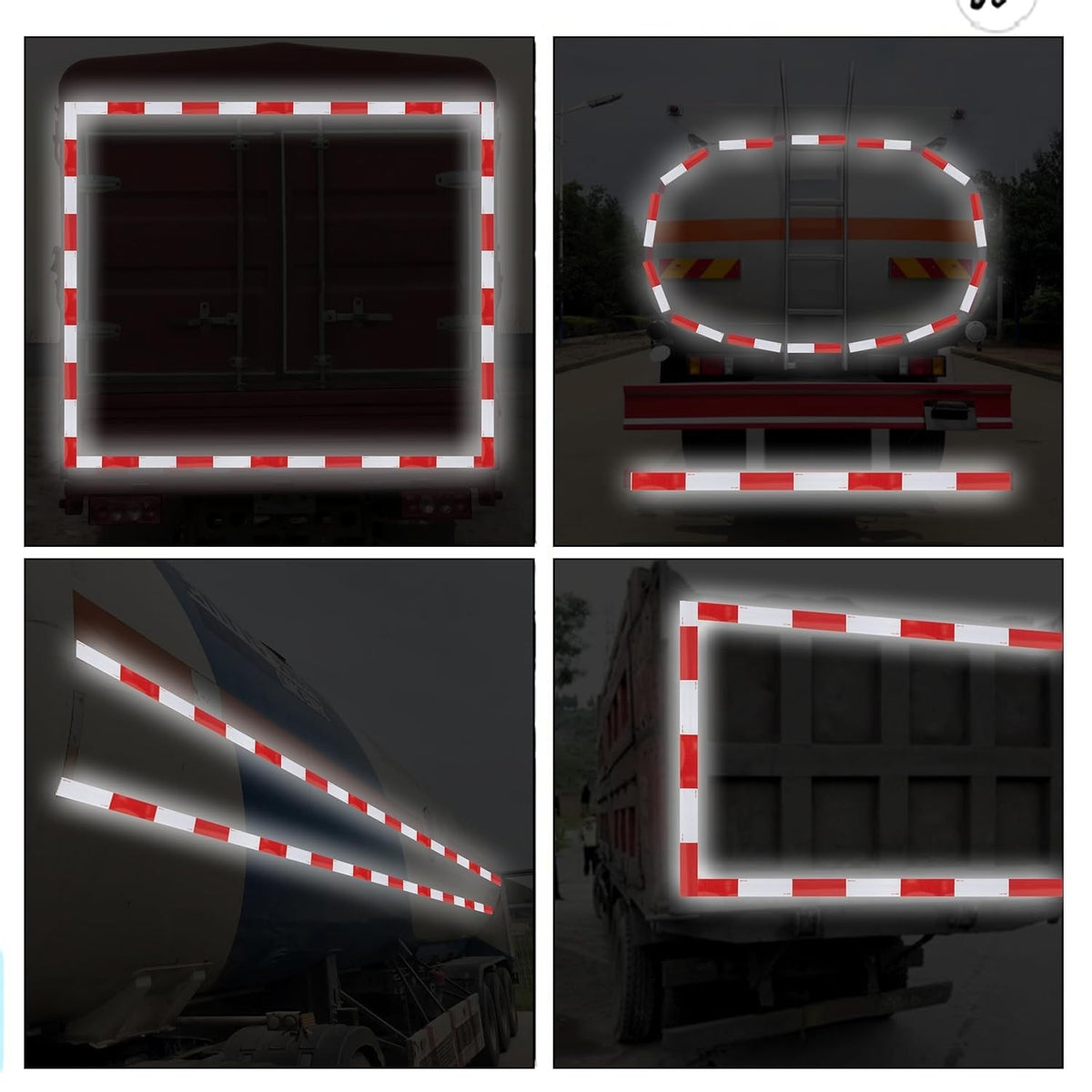 DOT Reflective Tape Safety Warning Strips for Trailer RV Conspicuity - 10 Pack