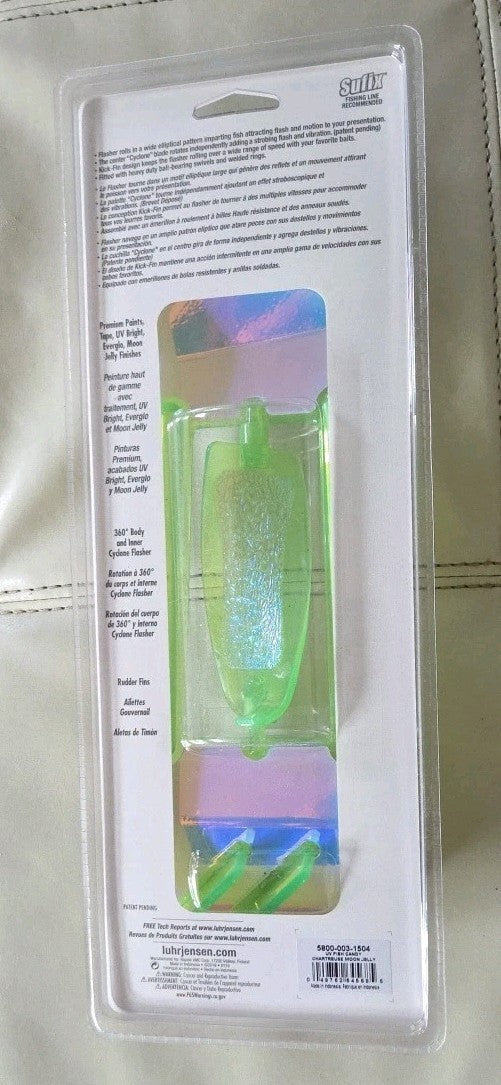 11-Inch Fish Candy Flasher Lure - Chartreuse Moon Jelly for Saltwater and Freshwater Fishing