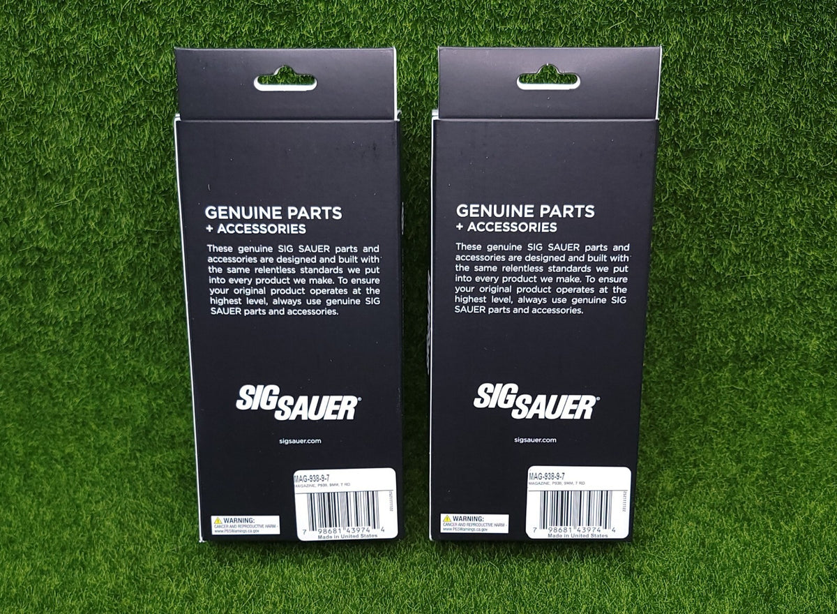 Sig Sauer P938 Magazine 9mm 7 Rounds Nickel Finish with Finger Rest - Pack of 2