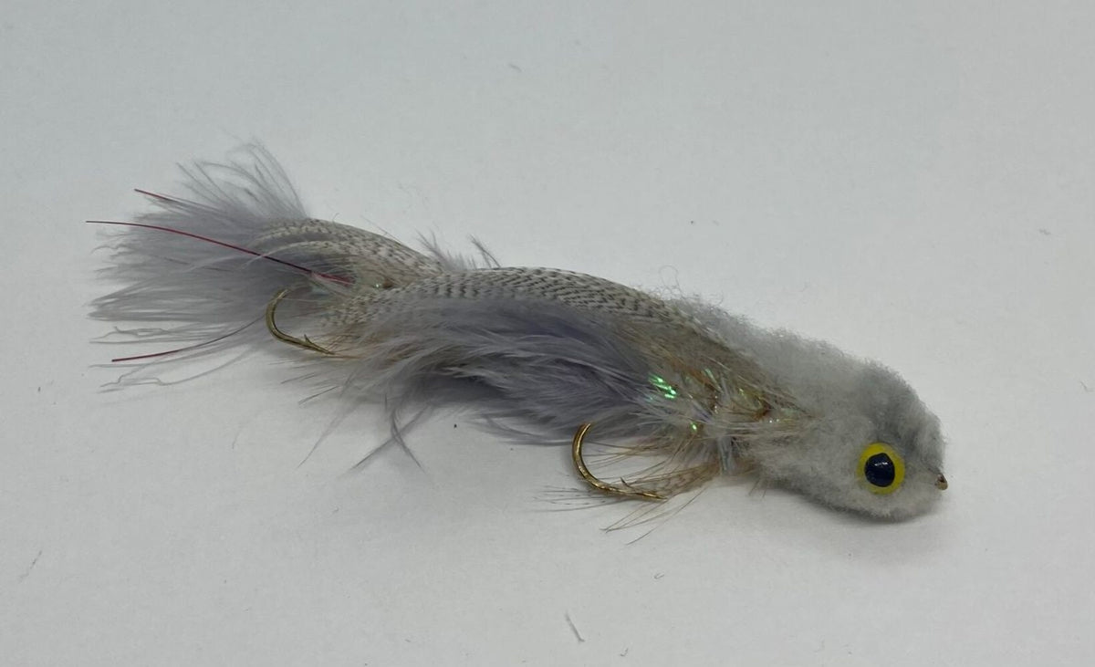Articulated Fly Streamer for Trout Fishing - Grey High-Quality Flies