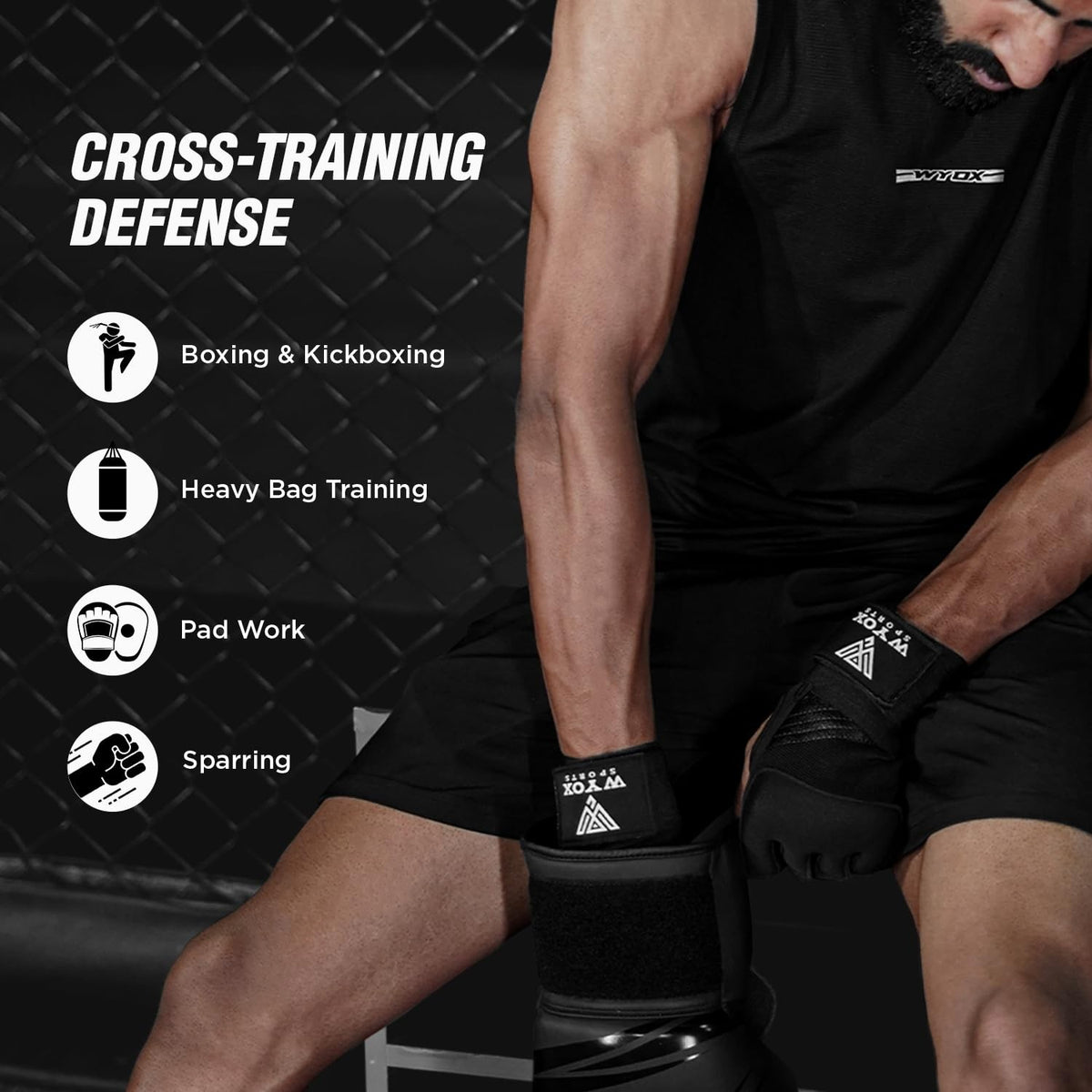 Gel Boxing Hand Wraps Inner Gloves 80cm Wrist Support for MMA Kickboxing