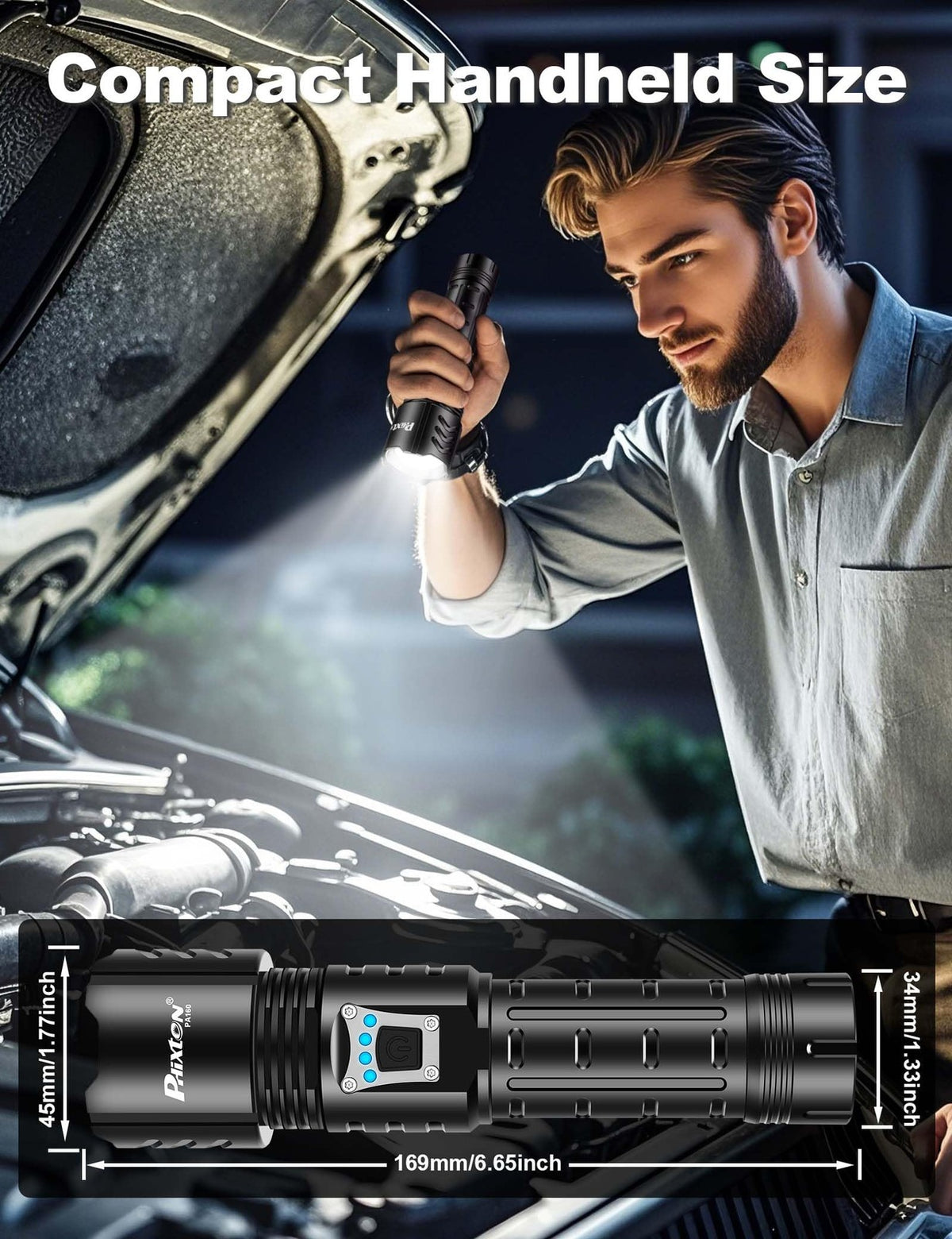 Rechargeable LED Flashlight 10000 Lumens Long Range Super Bright Camping Light