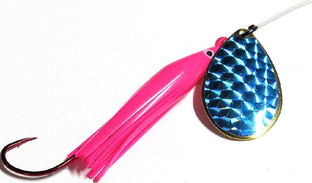Fishing Blade Lure with Red Hook & 6ft Leader - Pink Blue King Killer