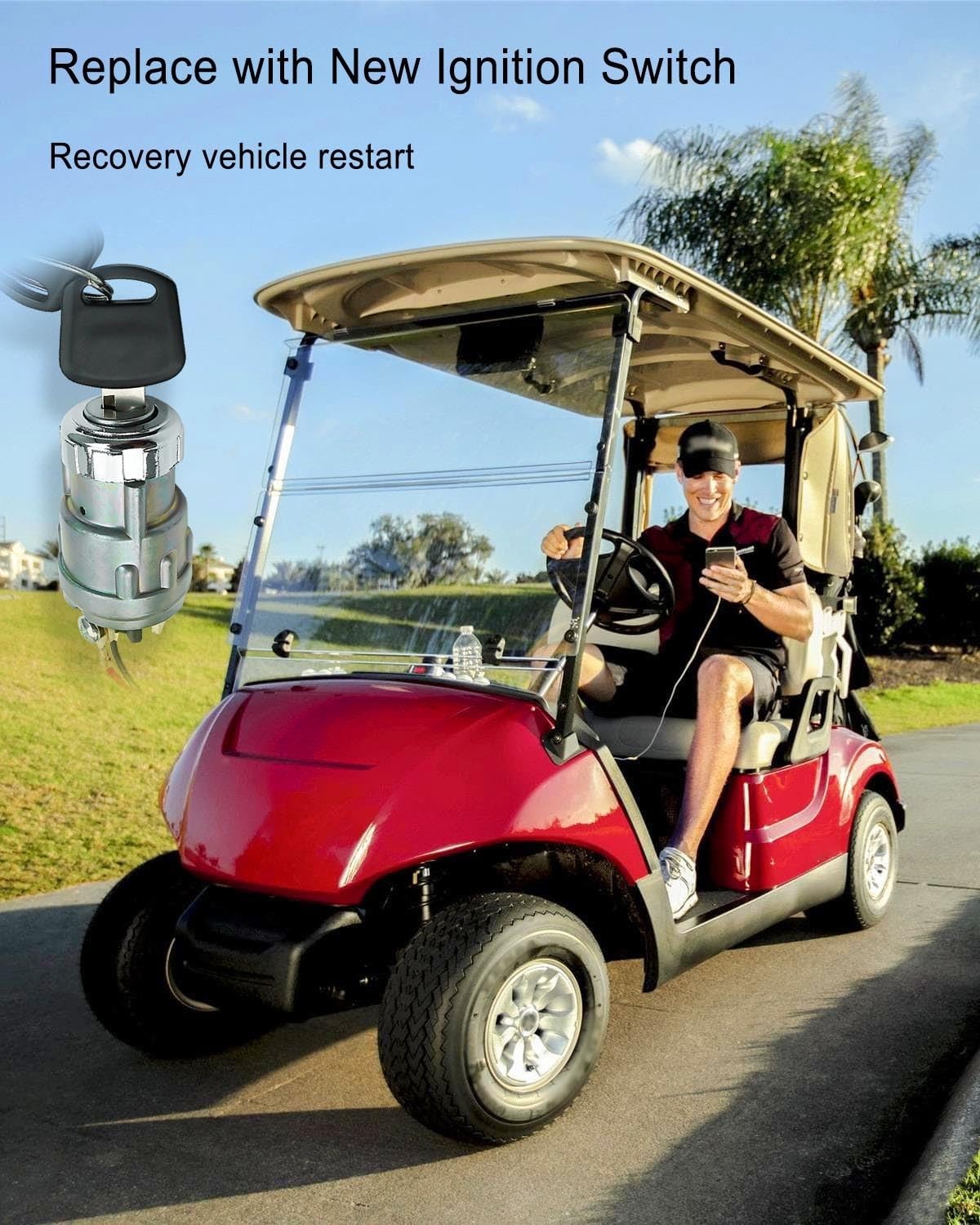 Ignition Starter Switch with Key Fit for Evolution Golf Carts - Durable Reliable Replacement