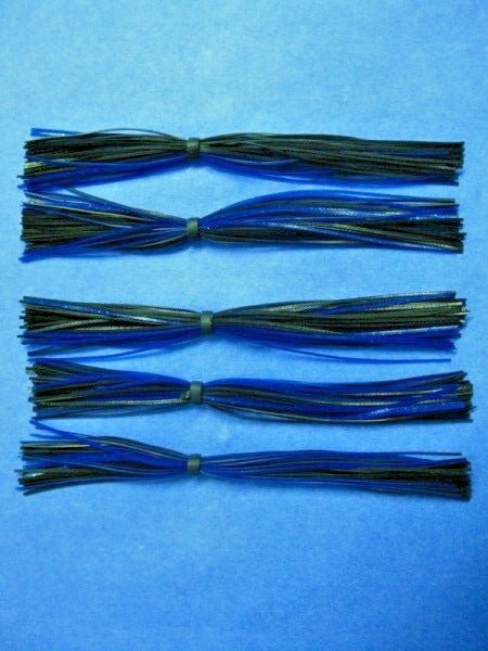 Silicone Fishing Skirt for Spinnerbaits & Jigs - Black/Blue Glitter, 5 Inches