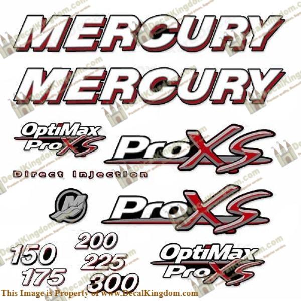 Marine Decal Kit for Mercury 150-300hp Optimax ProXS Engines - Reproduction Vinyl