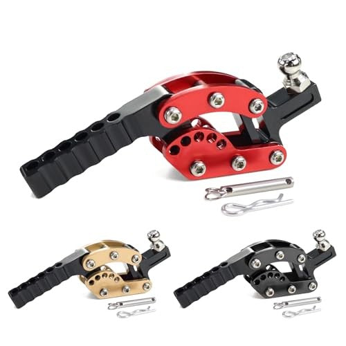 Adjustable Metal RC Car Tow Hook Trailer Hitch for 1/8 & 1/10 Crawlers Black