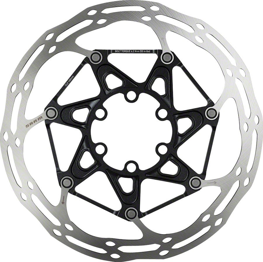 180mm Bicycle Disc Brake Rotor 6-Bolt Steel and Alloy Two-Piece Design