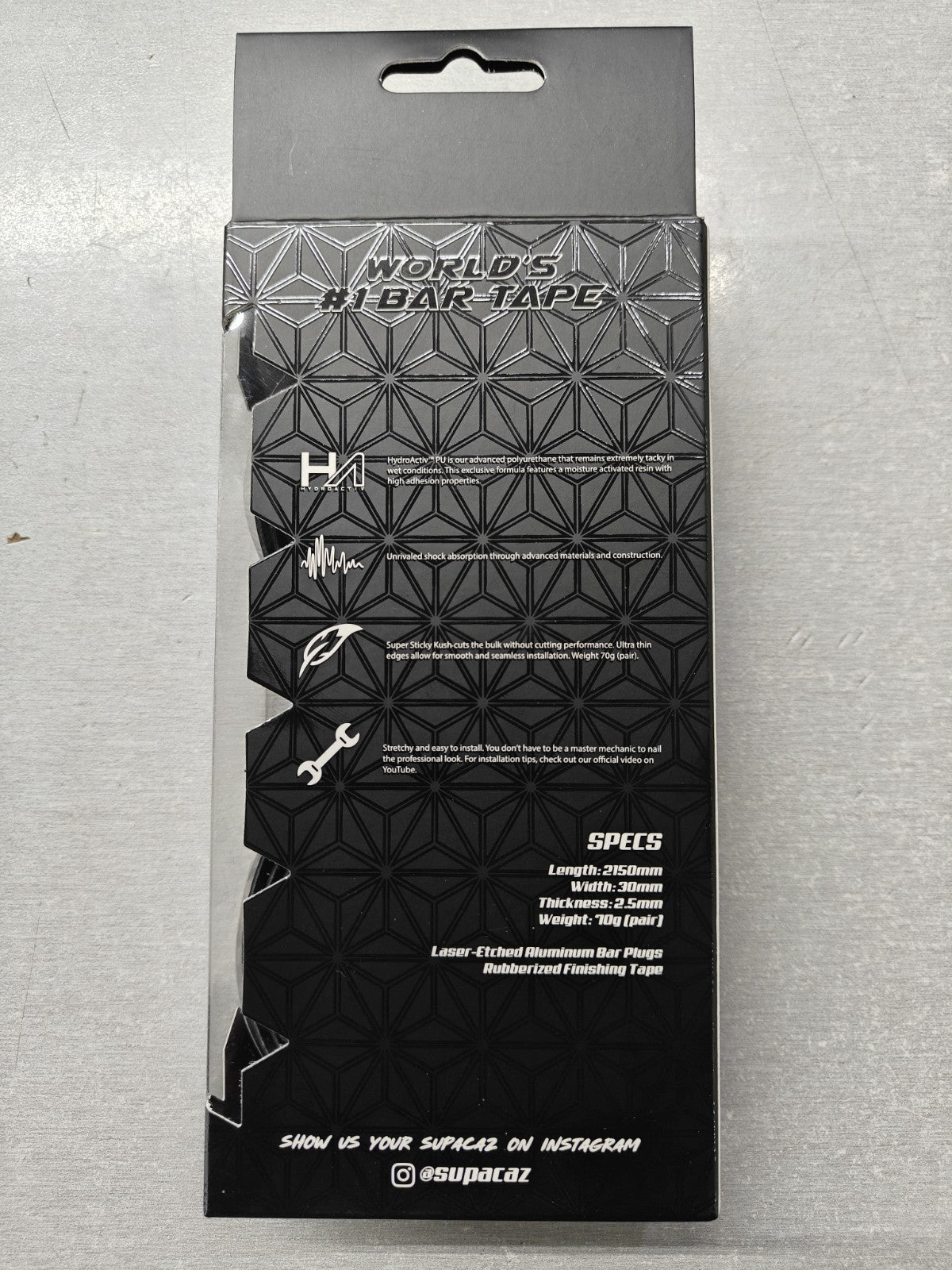 2-Pack Bicycle Handlebar Tape - Supacaz Super Sticky Kush Star Fade Oil Slick with Anodized Plugs