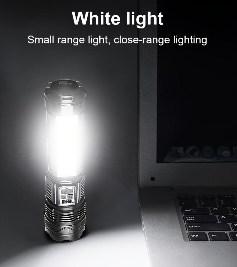 Super Bright Rechargeable LED Searchlight with Long Range Torch - Waterproof & Portable