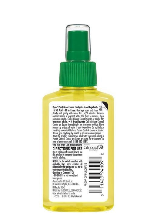 Plant-Based Lemon Eucalyptus Insect Repellent Pump Spray - DEET-Free Mosquito Protection