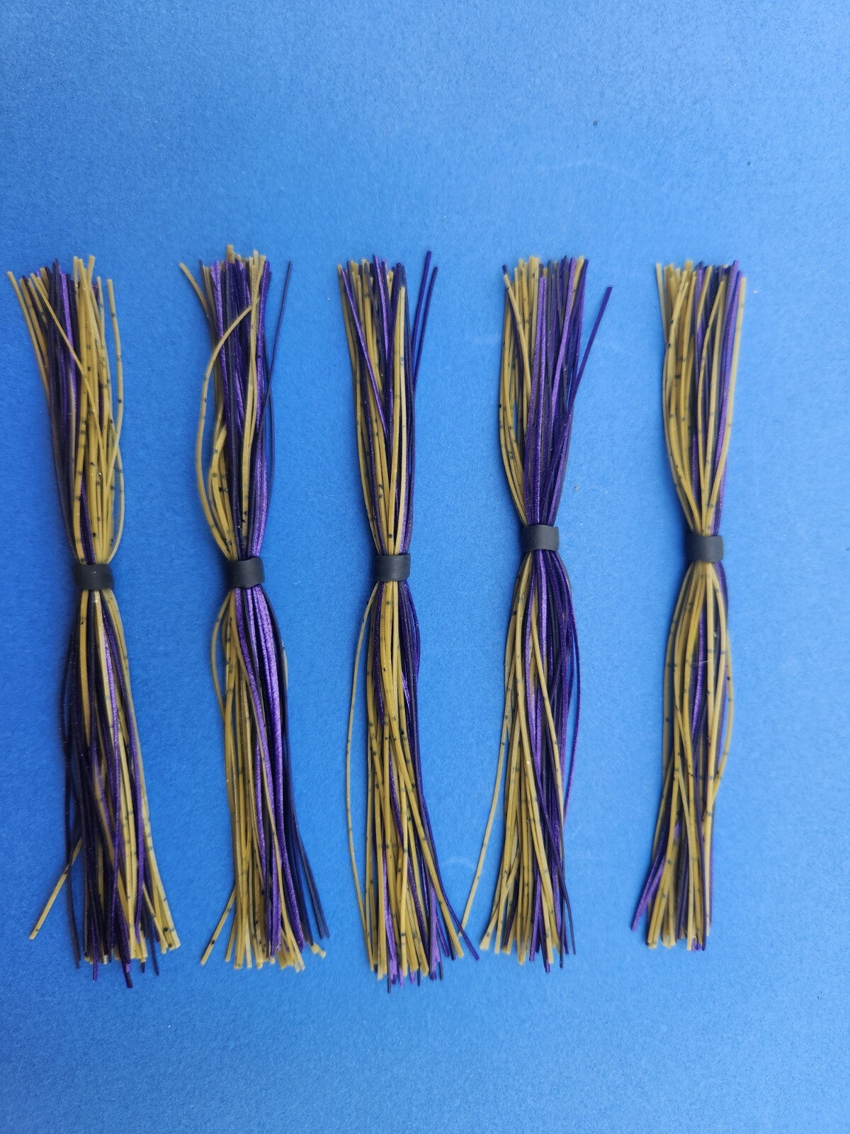 Silicone Fishing Skirt for Spinnerbaits & Jigs - Green Pumpkin Purple Glitter 5in
