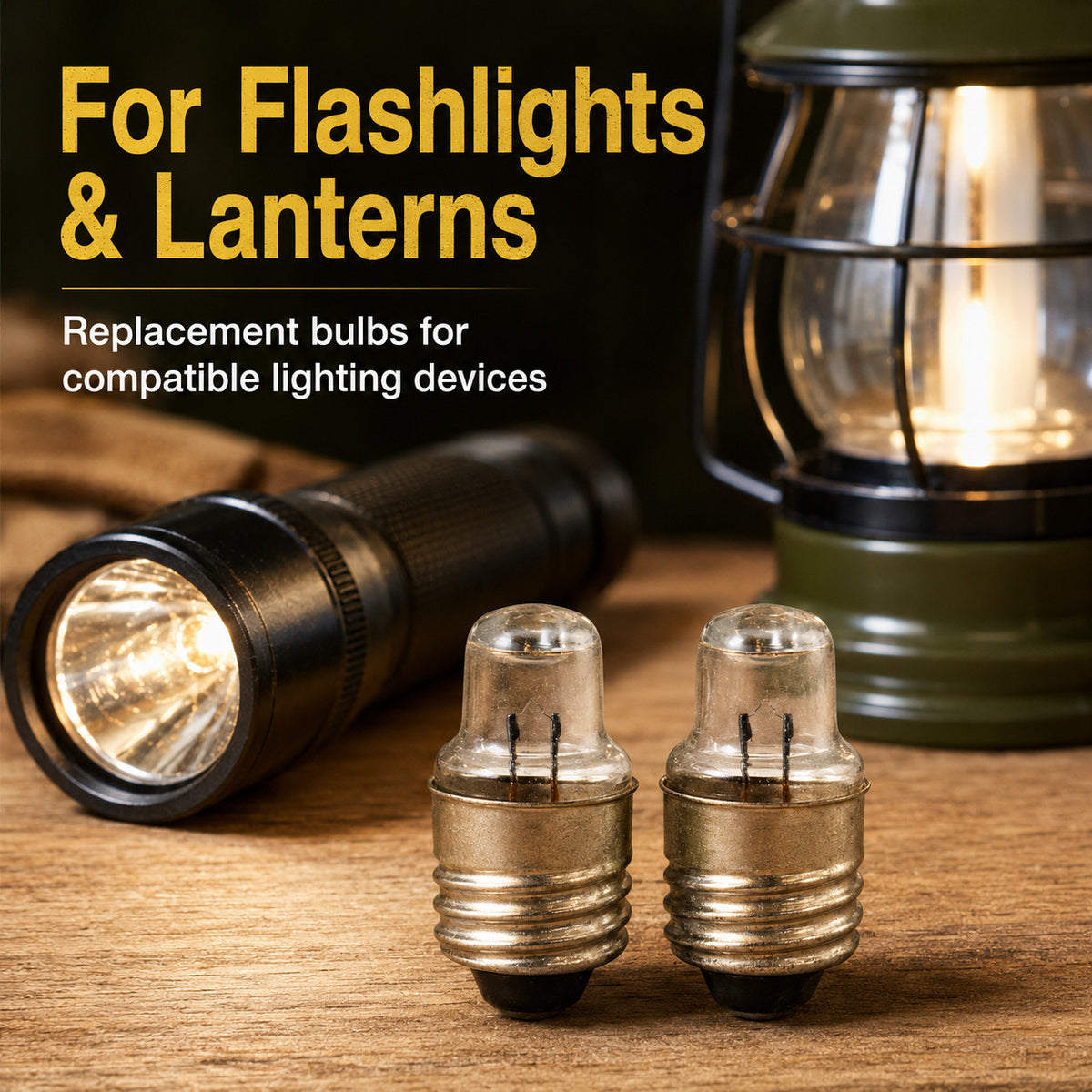 2 Pack No. 112 Incandescent Flashlight Bulbs E10 Screw Base Replacement