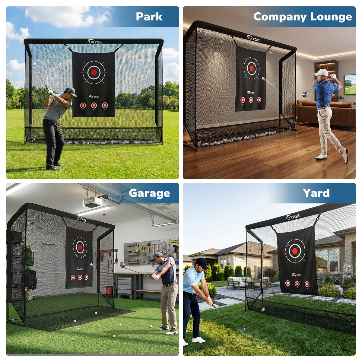 Portable Heavy Duty Golf Practice Net with Ball Collection and Target Cloth - 10x7.5FT